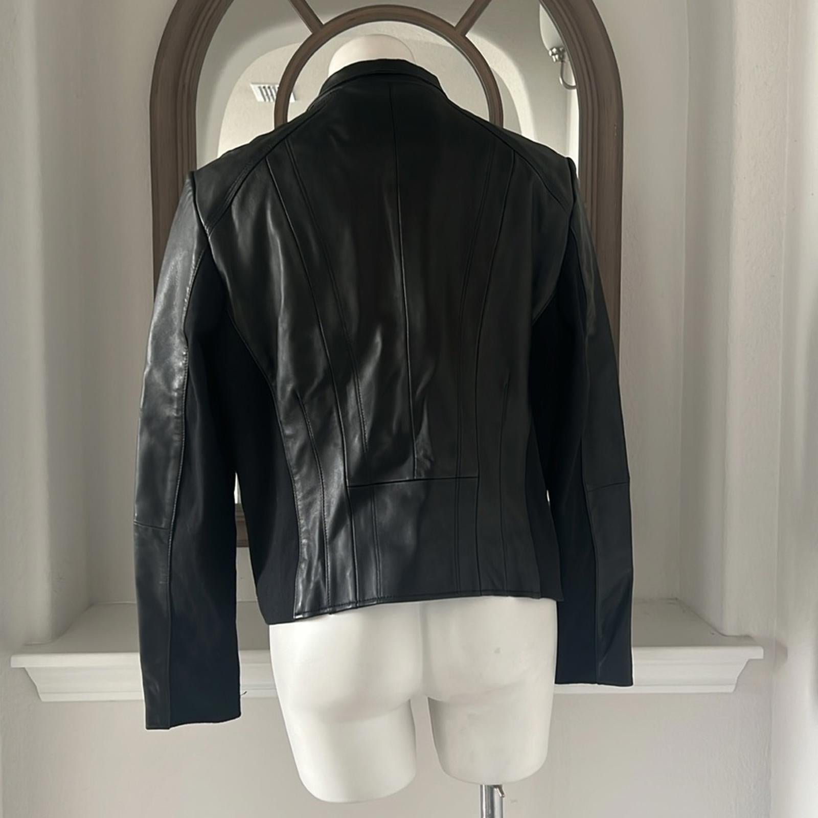 Andrew Marc Minowa Genuine LEATHER Jacket in Black, Size XL New w/Tag