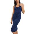 Velvet by Graham & Spencer Amanda Ruched Halter Dress in Navy, NWT, Size M $198