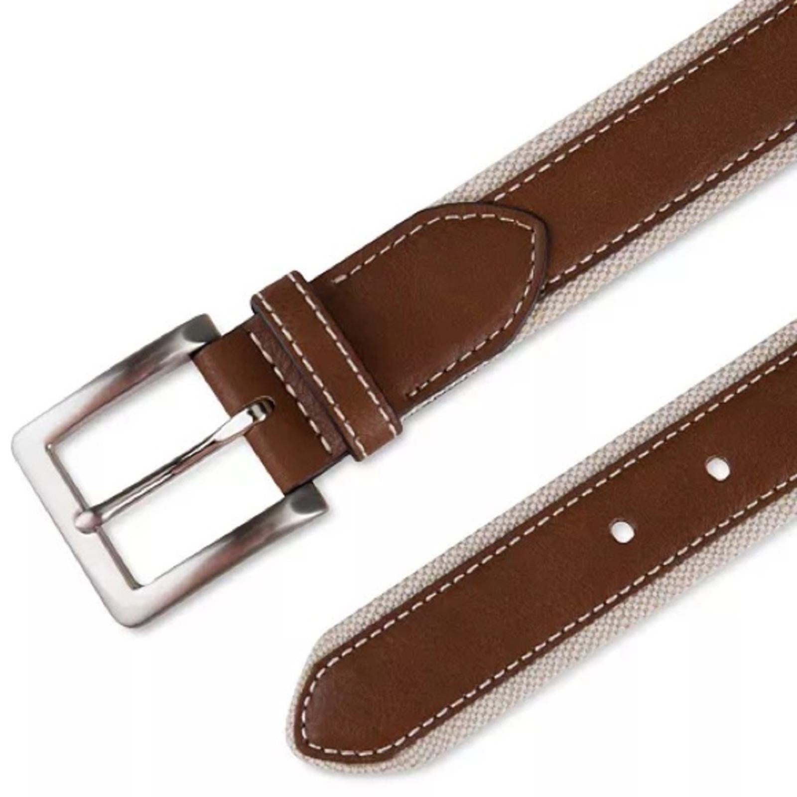 Club Room Men's 35mm Leather Overlay Belt, Size Small New with Tag