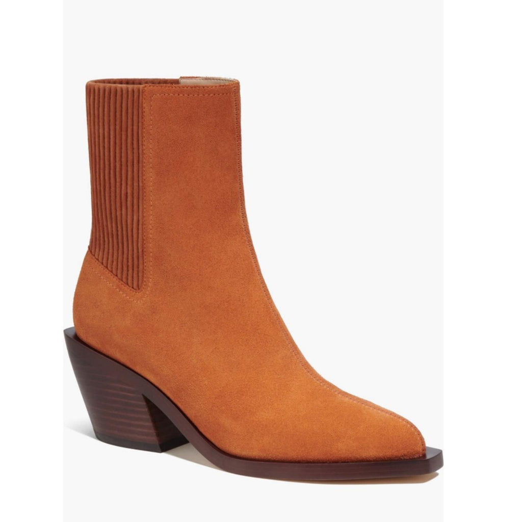 COACH Prestyn Ankle Booties in Burnished Amber, Leather Suede Boots NEW in Box!
