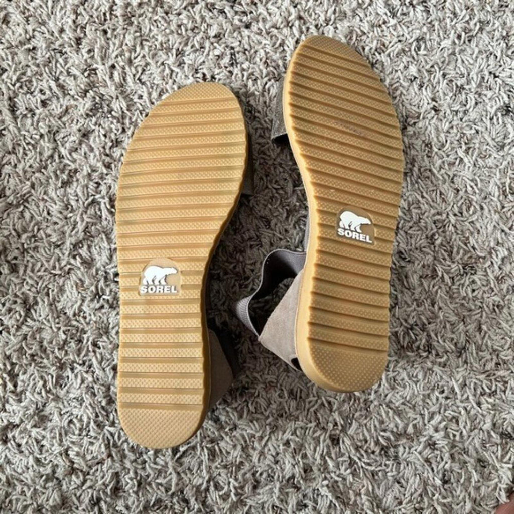 NEW Sorel Ella II Criss-Cross Metallic Brown Leather Sandals, Size 9.5 w/o Box