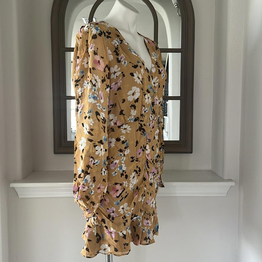 Sanctuary Anthropologie Dreamer Georgette Puff Sleeve Blouson Dress, Size 10 NWT
