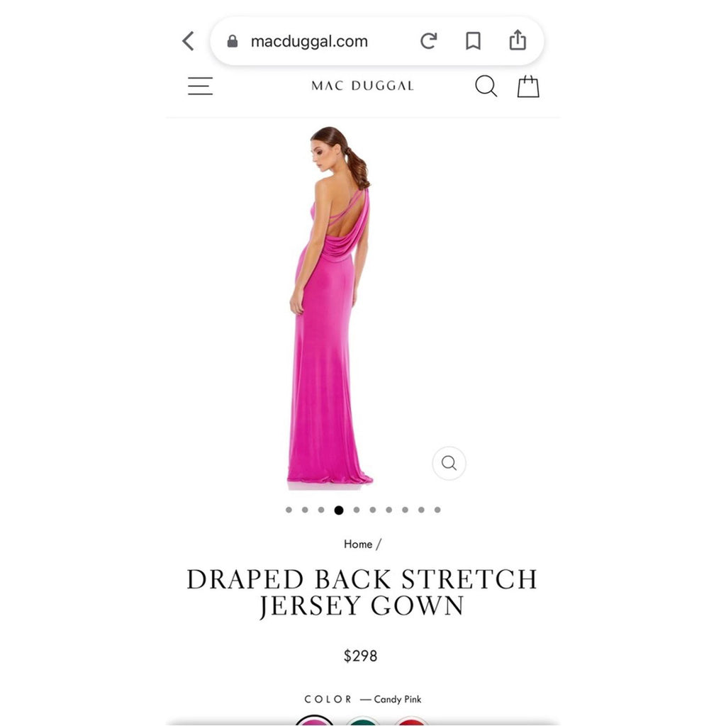 Mac Duggal IEENA Draped Back Gown/Dress in Candy Pink, Size 2 New w/Tag