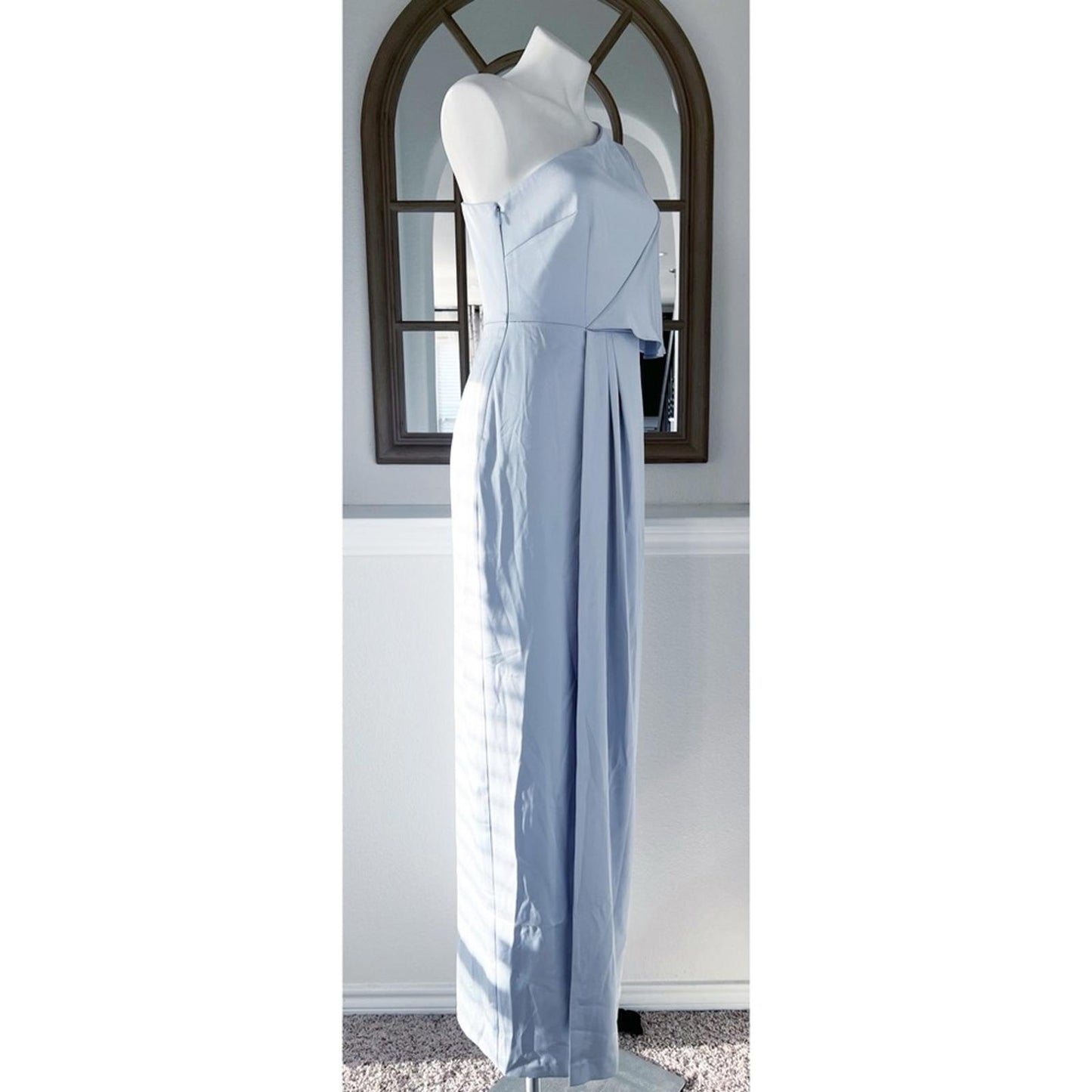 Aidan Mattox Draped One Shoulder Gown in Light Blue New w/Tag $365