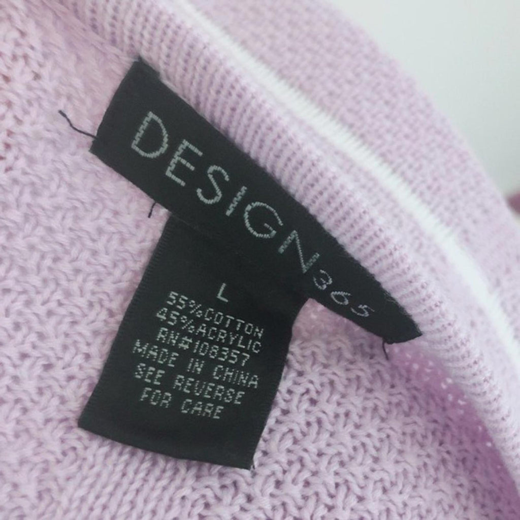 Design365 Striped Crew Neck Sweater in Violet Moon, Size L EXCELLENT!