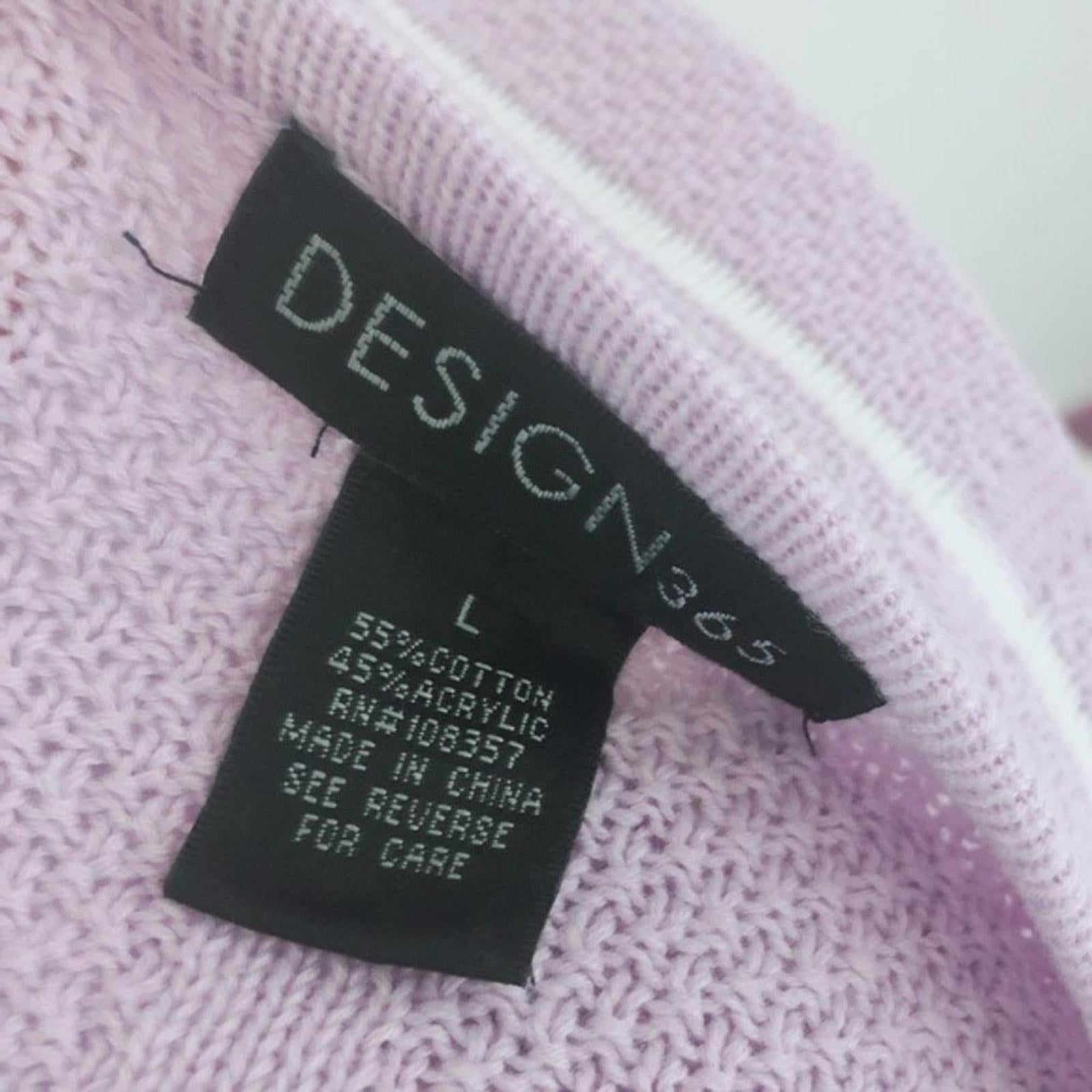 Design365 Striped Crew Neck Sweater in Violet Moon, Size L EXCELLENT!