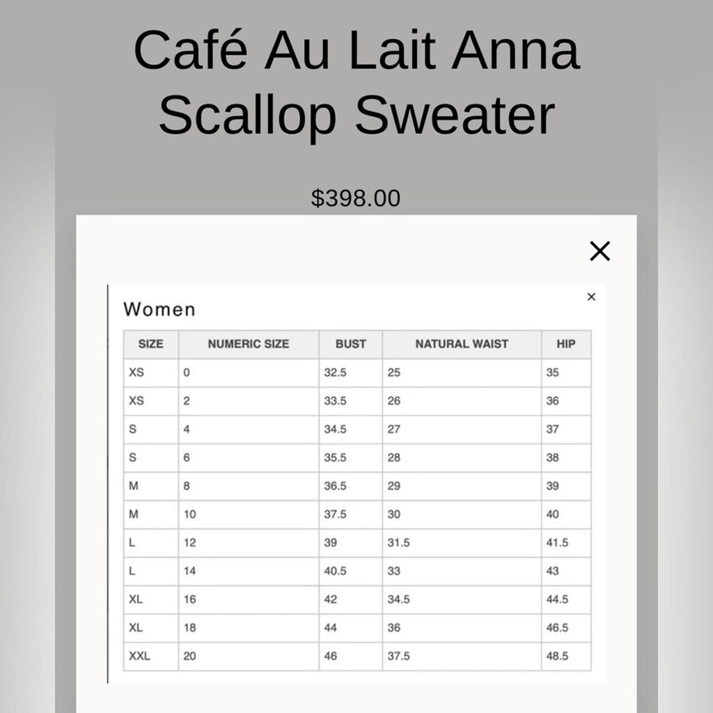 Chloé Kristyn Café Au Lait Anna Scallop Sweater, Size L, New w/Tag Retail $398