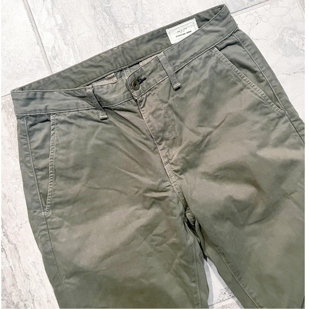 Rag & Bone Standard Issue Chino Twill Pants, Army Size 31 Retail $225