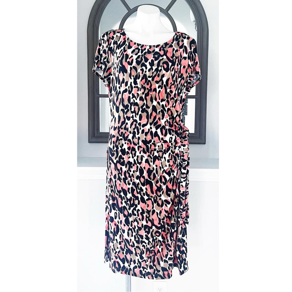 Lafayette 148 New York Animal Print Midi Dress Size XL EXCELLENT!