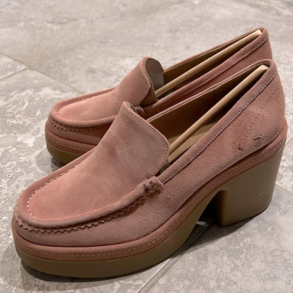 Zodiac Dorit Leather Slip-On Loafers in Nougat Pink Suede Size 9 New in Box