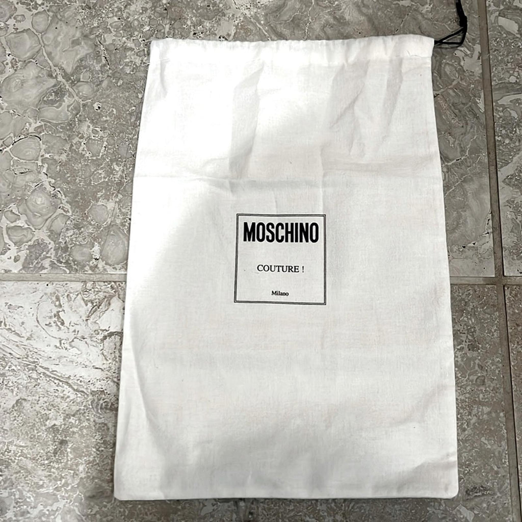 Moschino Logo-Print Slides in Black Size 35 New in Box w/DustBag