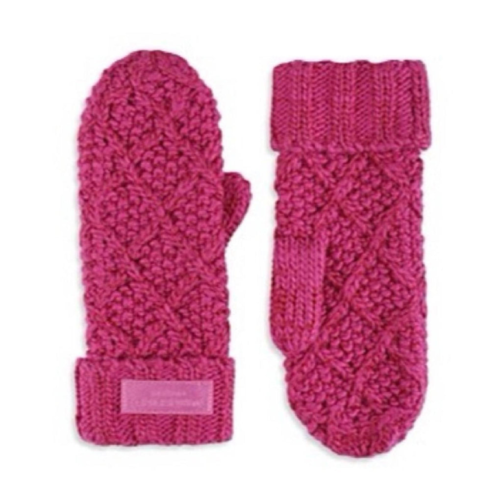 Kurt Geiger Metallic Cable Knit Mittens Pink , One Size, New with Tag