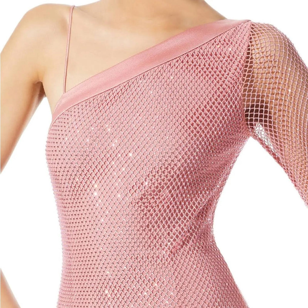 Alice + Olivia Michele Mesh Cutout Gown in Rose, Size 0 New w/Tag Retail $995