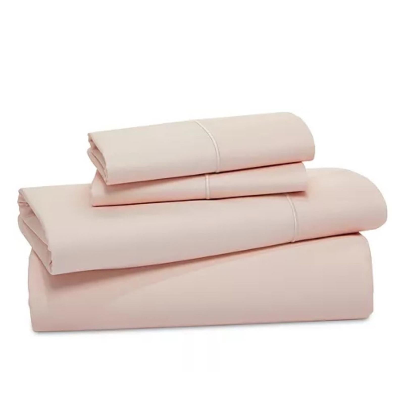 Hudson Park Collection Silk Supima Cotton Flat King Sheet in Blush Pink, NEW