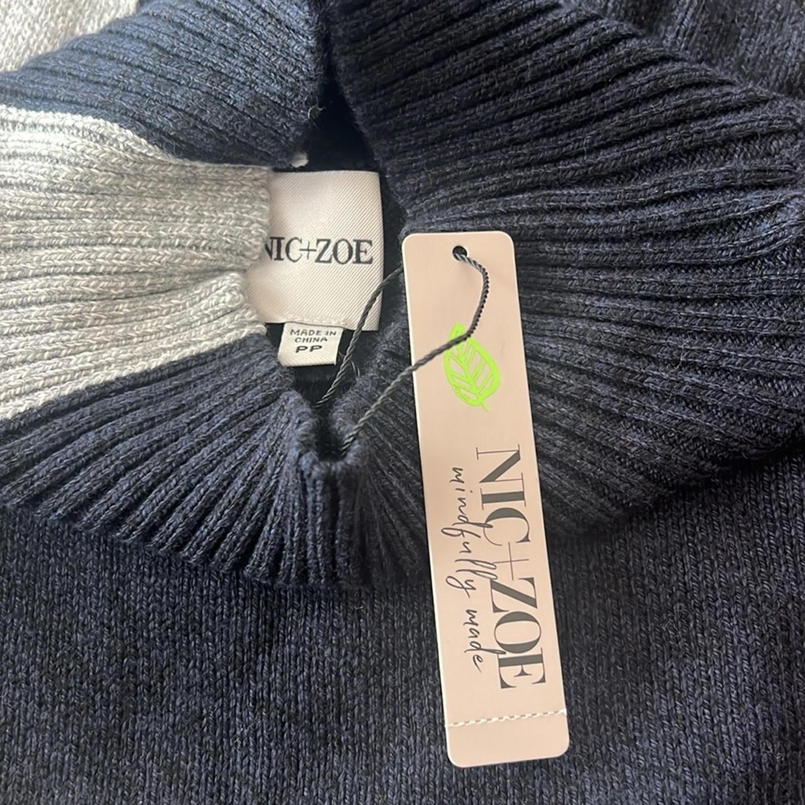 NIC+ZOE Petite Glowing Embers Sweater, Indigo Multi Size PP/PXS New w/Tag $158