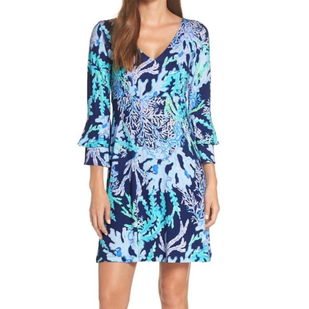 Lily Pulitzer Raina Dress, Indigo Swish & Sway Size XS (Like New) Retail $168