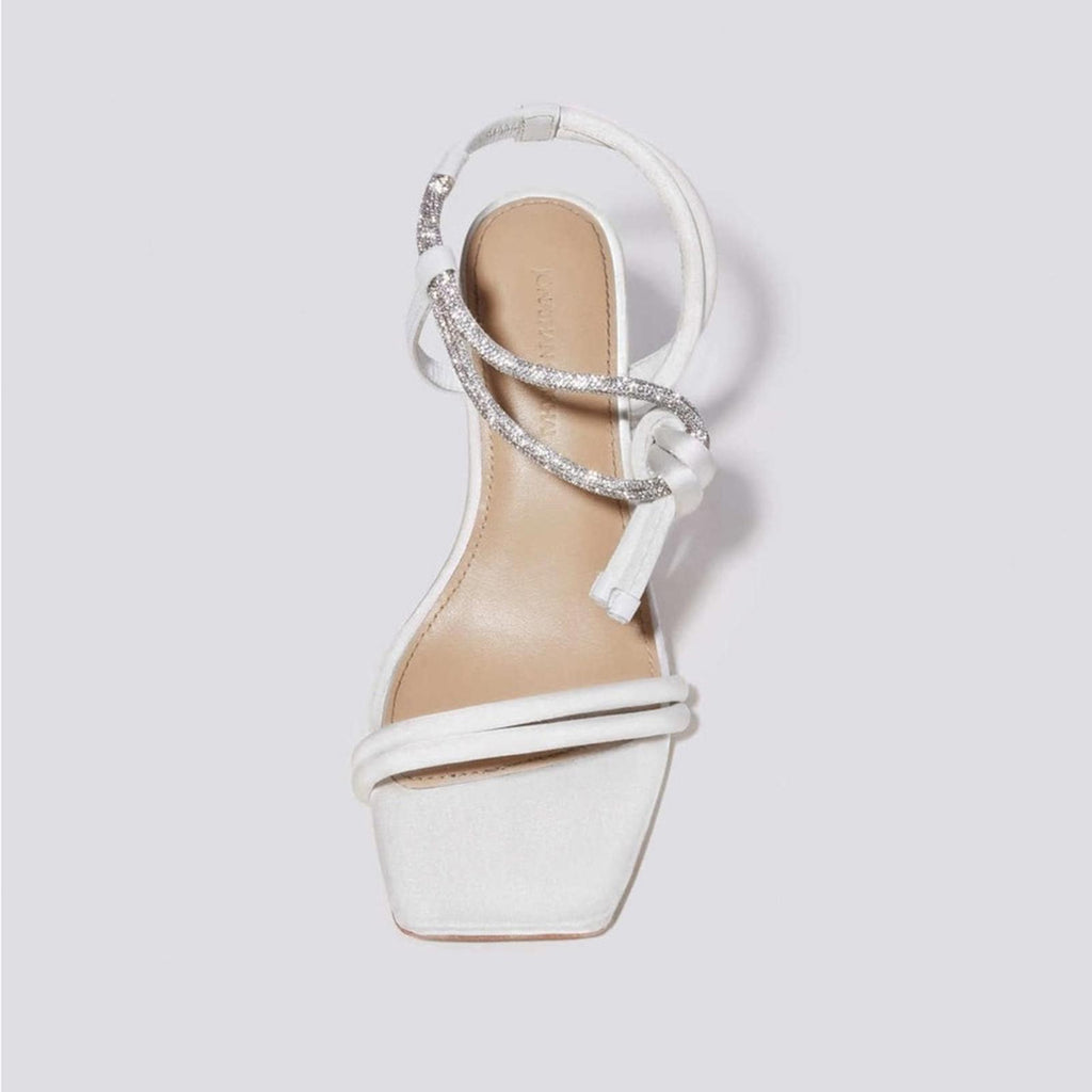 Jonathan Simkhai Revolve Cassie Crystal Strappy Sandal in Ivory, Size EU 41 $595
