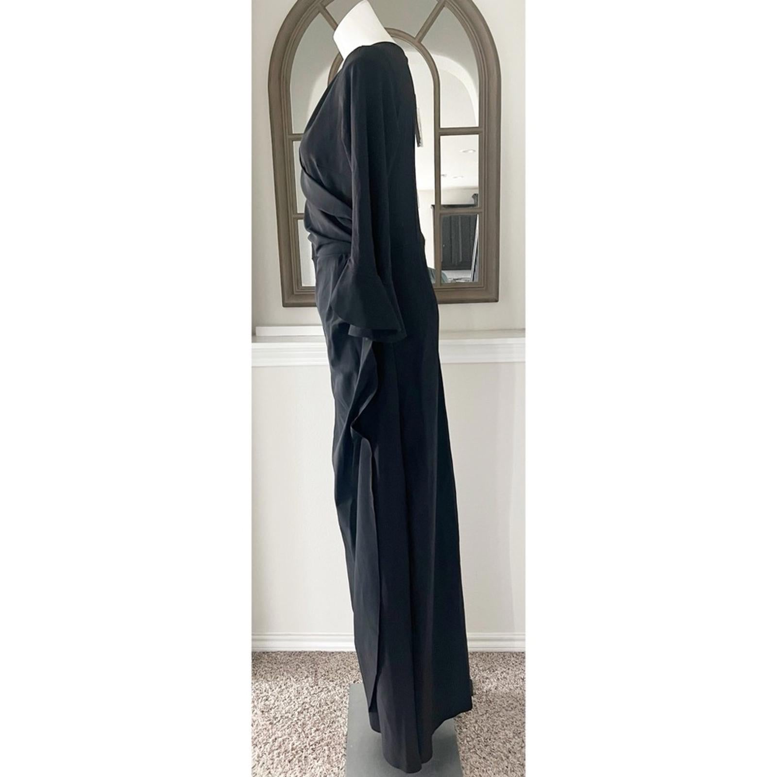NWT Chiara Boni La Petite Robe Zalfa Column Gown in Black Size 16 MADE IN ITALY