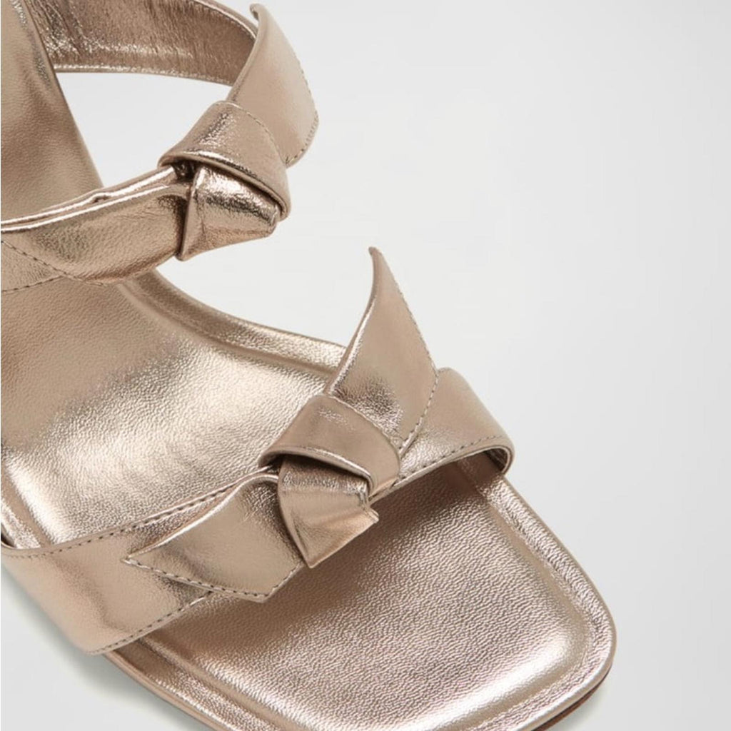 Alexandre Birman Clarita Leather Bow Two-Band Sandals Size 35 NEW w/DustBags