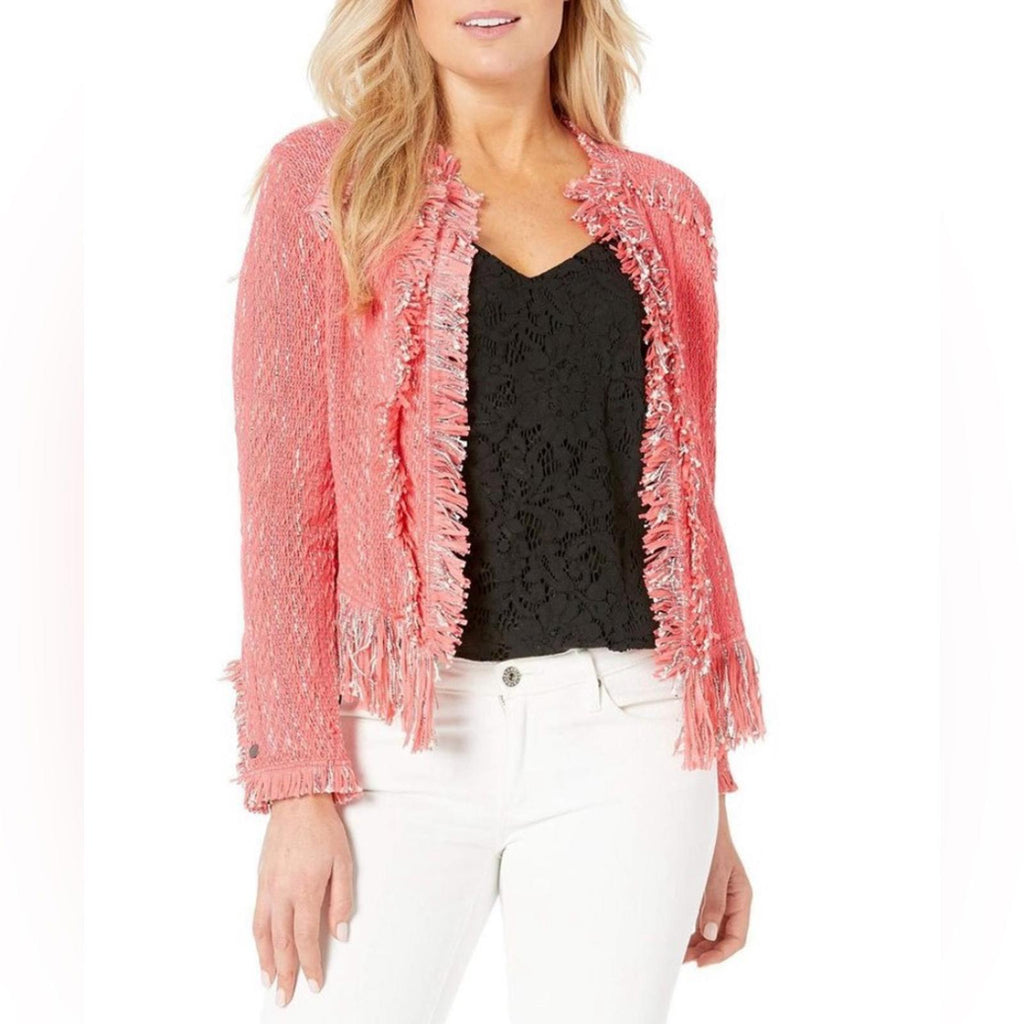 NIC+ZOE Fancy Fringe Jacket in Watermelon, Size XL New w/Tag