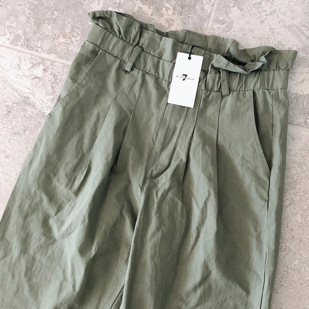 7 For All Mankind Paper Bag Waist Green Jean, Size M, NEW
