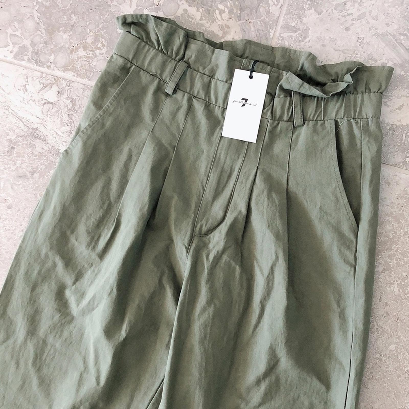 7 For All Mankind Paper Bag Waist Green Jean, Size M, NEW