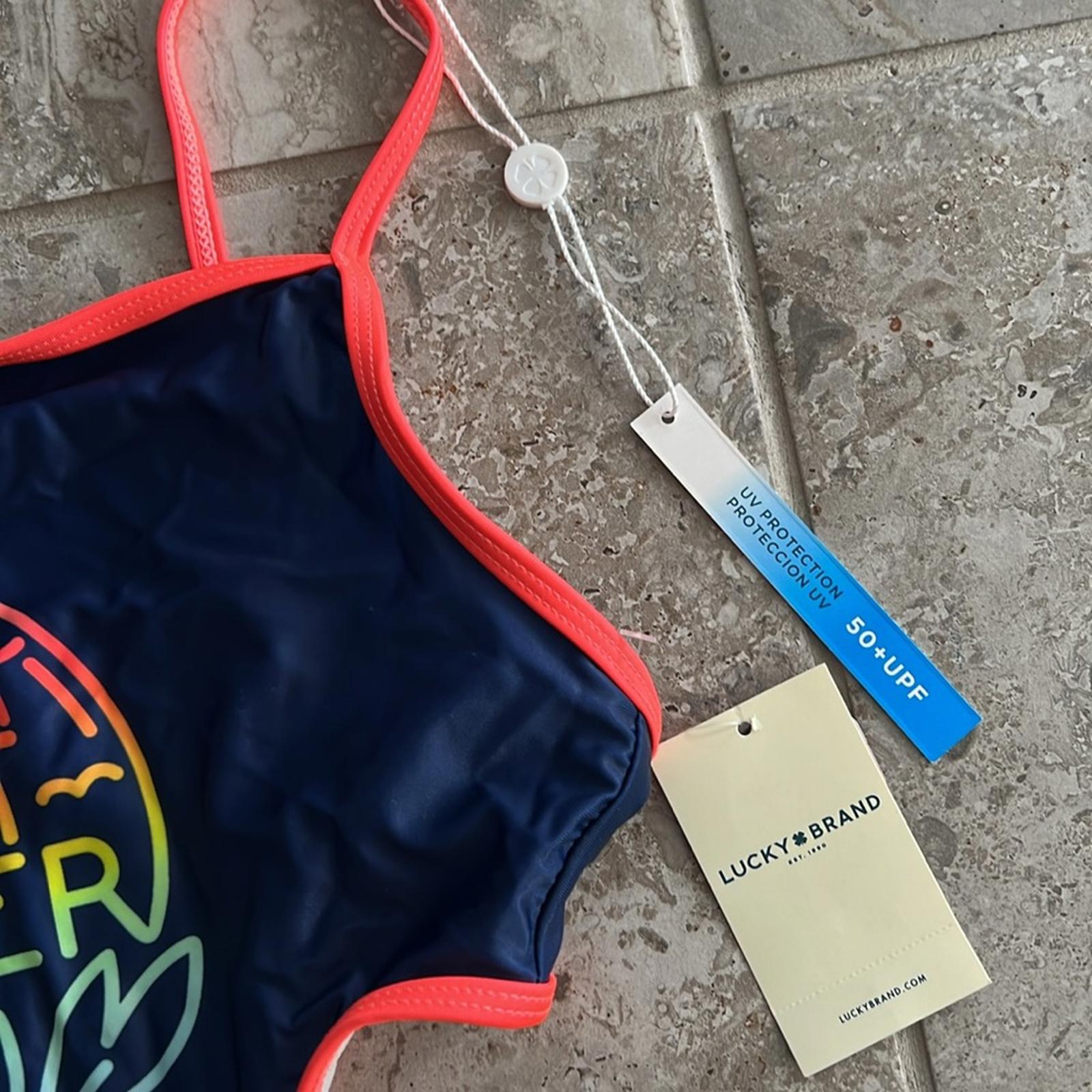 Lucky Brand Girls' One-Piece Swimsuits UPF 50+ Sun Protection Size L(12/14) NWT