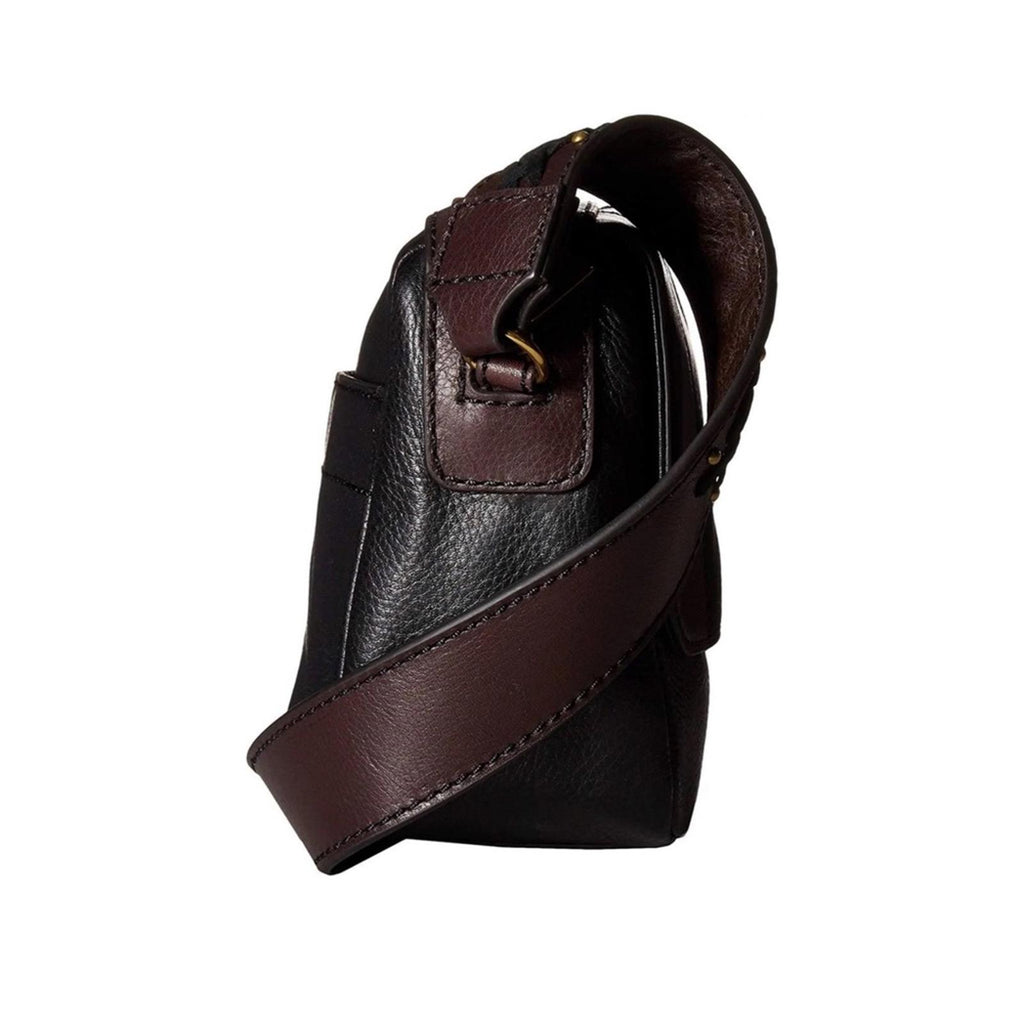 Fossil Aria Cow Hide Leather Shoulder Bag, Patchwork Black & Brown, Retail $178