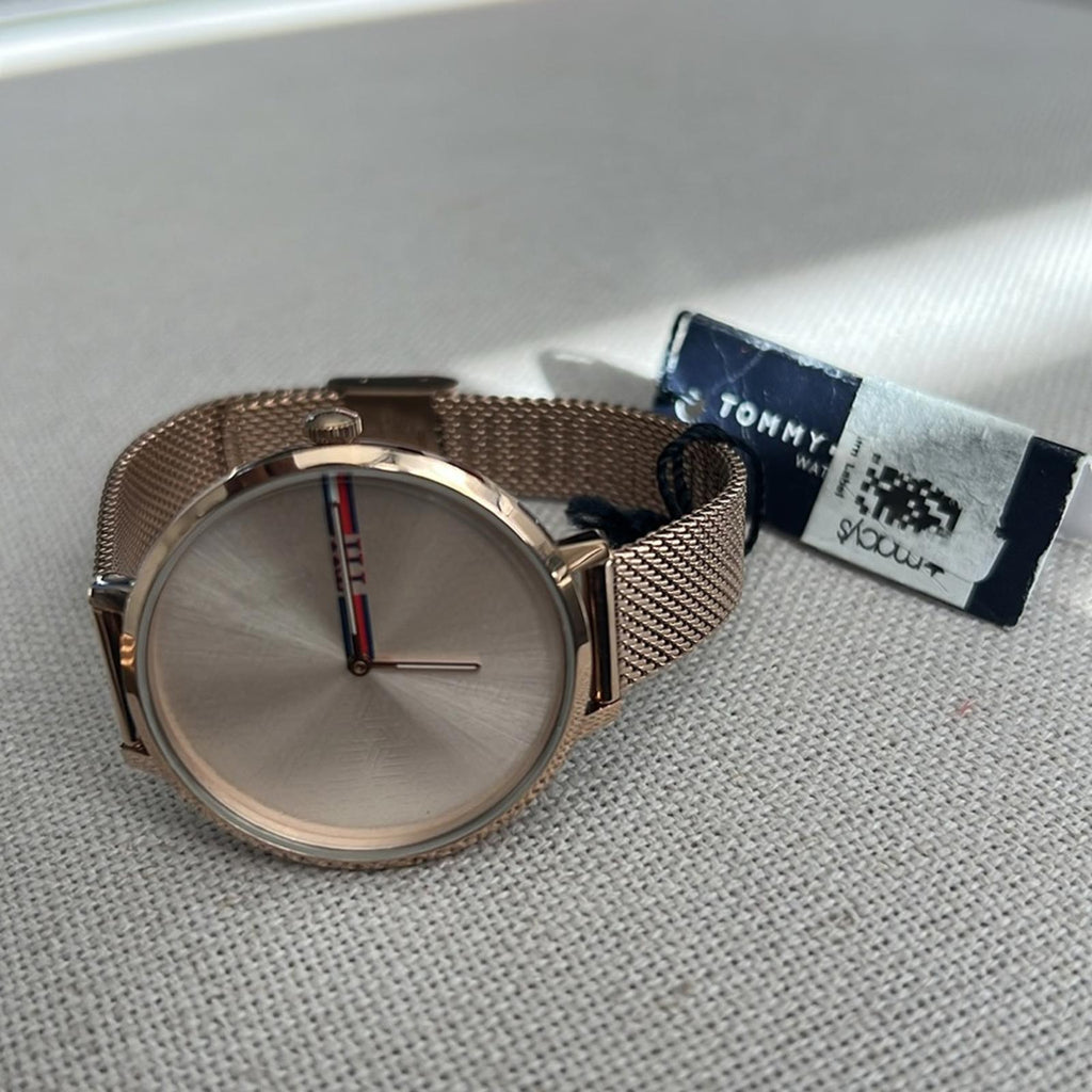 Tommy Hilfiger Alexa Carnation Rose Gold-Tone Mesh Ladies Watch #1782158 NWT