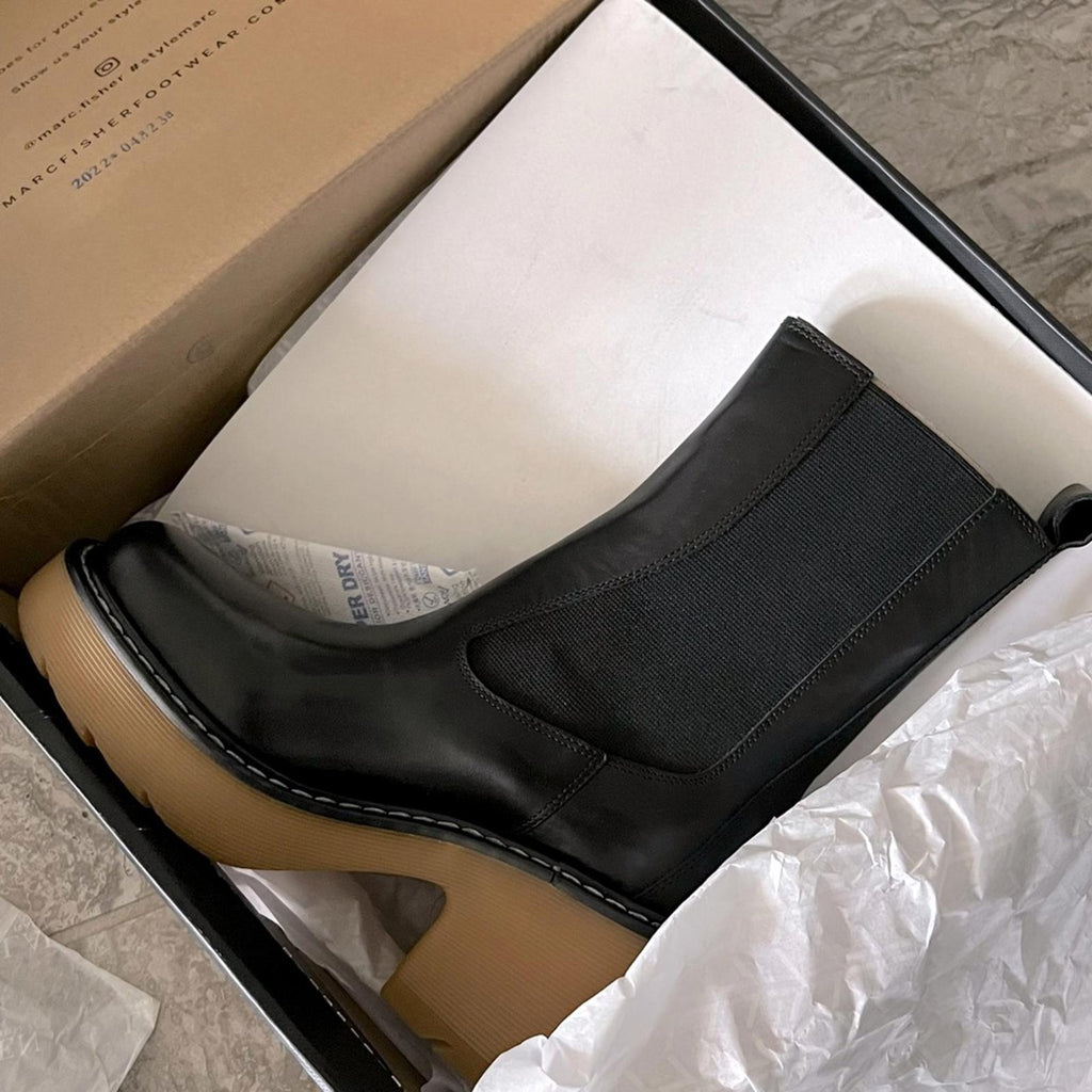 Marc Fisher LTD Lug Sole Boots in Black Size 5.5M New in Box MSRP $229