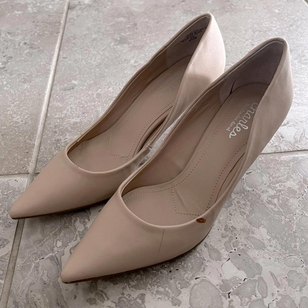Charles David Angelica Point Toe Pumps Beige Size 8.5 New w/o Box $99