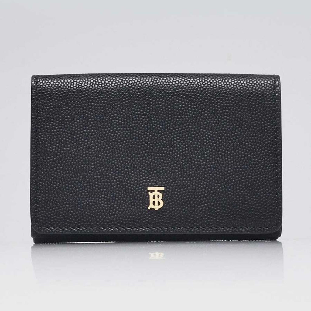 Burberry Pebbled Leather Lark TB Compact Wallet in Black EXCELLENT!