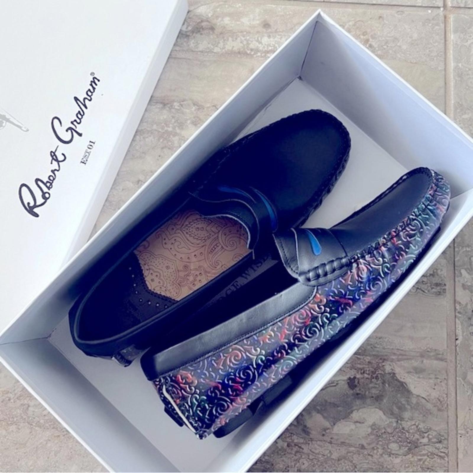 Robert Graham Loafers Bovina Slip-On Driver Shoes, Navy Men’s Size 10 New in Box