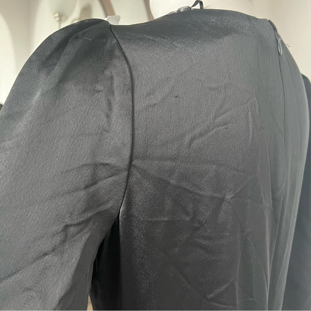 DKNY Balloon-Sleeve Satin Gown in Black, Size 6 New w/Tag Retail $229