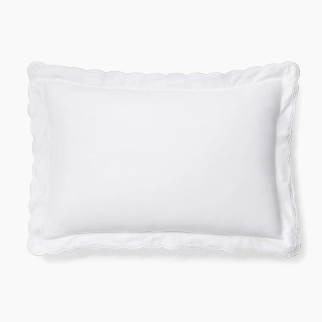 Ralph Lauren Malin Scallop Organic Cotton King Sham in Studio White, NWT $225