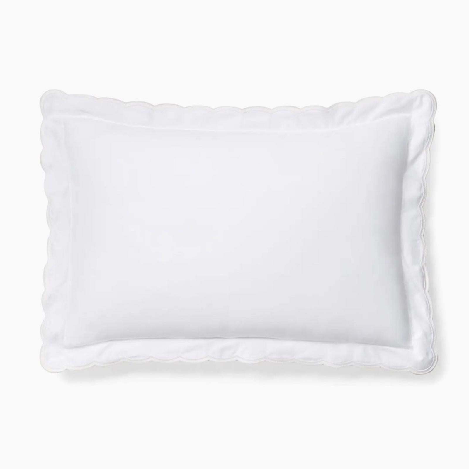 Ralph Lauren Malin Scallop Organic Cotton King Sham in Studio White, NWT $225