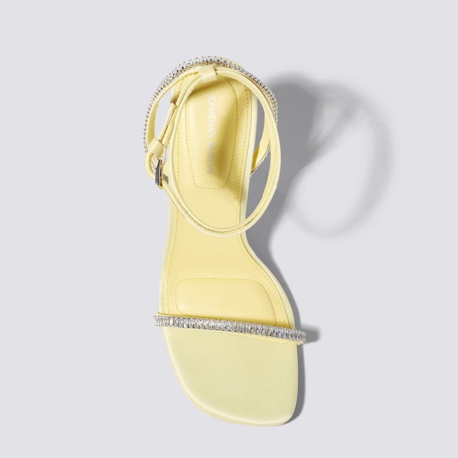 Jonathan Simkhai Luxon Crystal Harness Sandals in Daffodil Size 41 EXCELLENT!