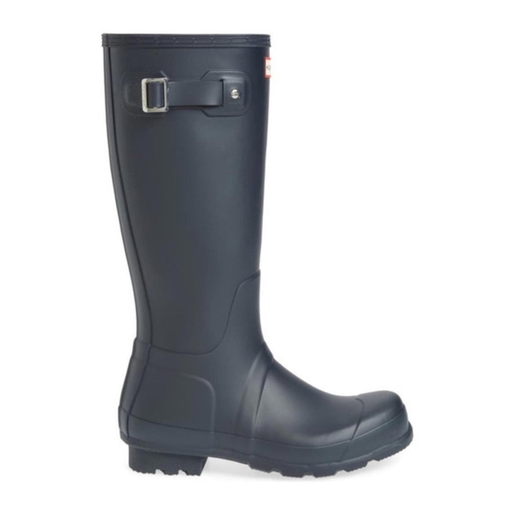 Hunter Tall Rain Boots in Black w/Grey Stripe, Size US7 EU38, New w/Tag