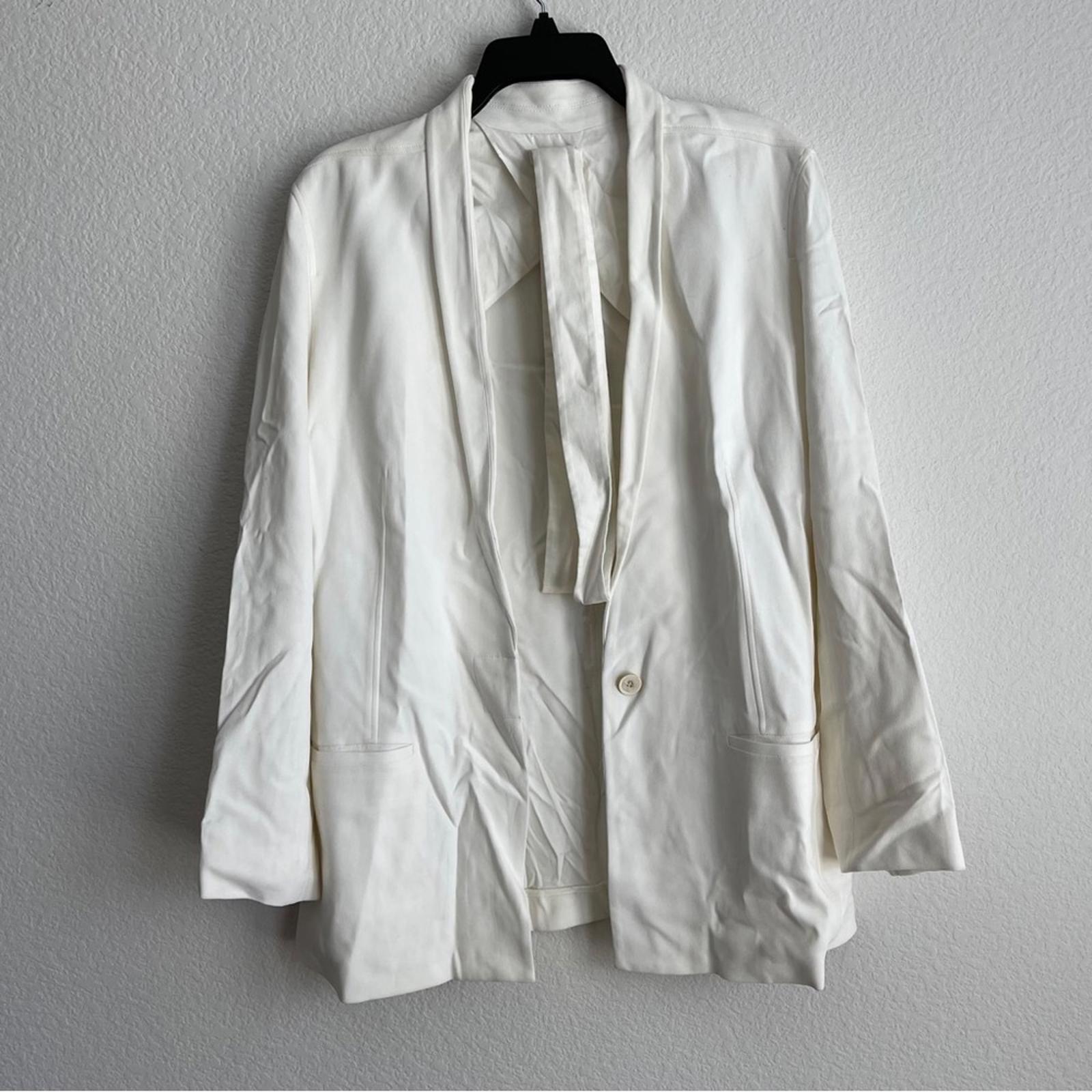 Helmut Lang Belted Blazer in White, Size 8 EXCELLENT!