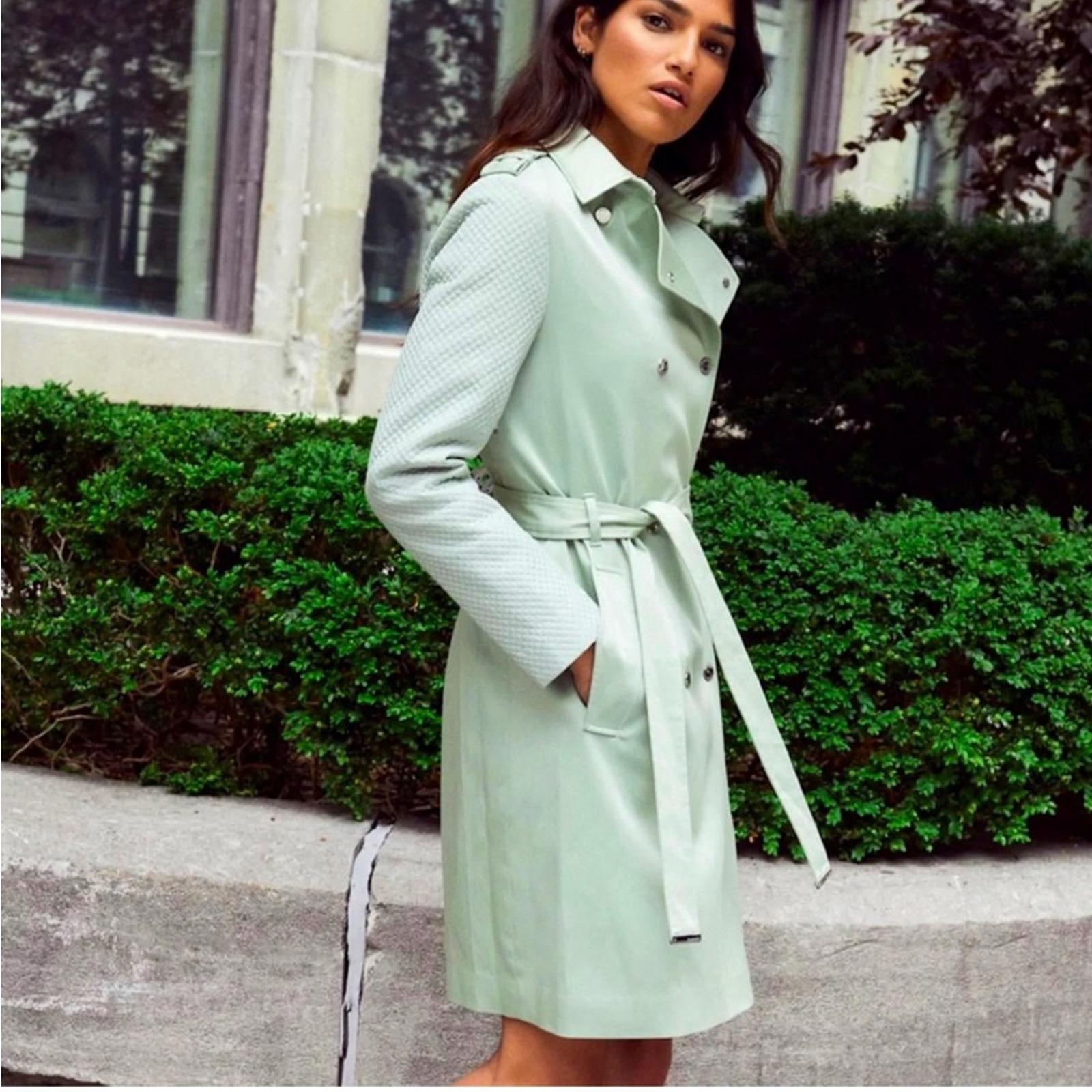 SOIA+KYO "Kya" Trench Coat w/Quilted Sleeves XL New w/Tag + Hanger Retail $445