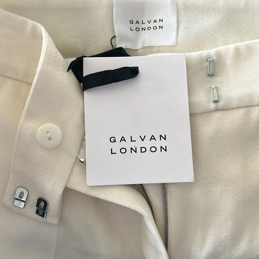 Galvan London Tailored Suit Trousers in Ivory/Cream, NWT, Size 4