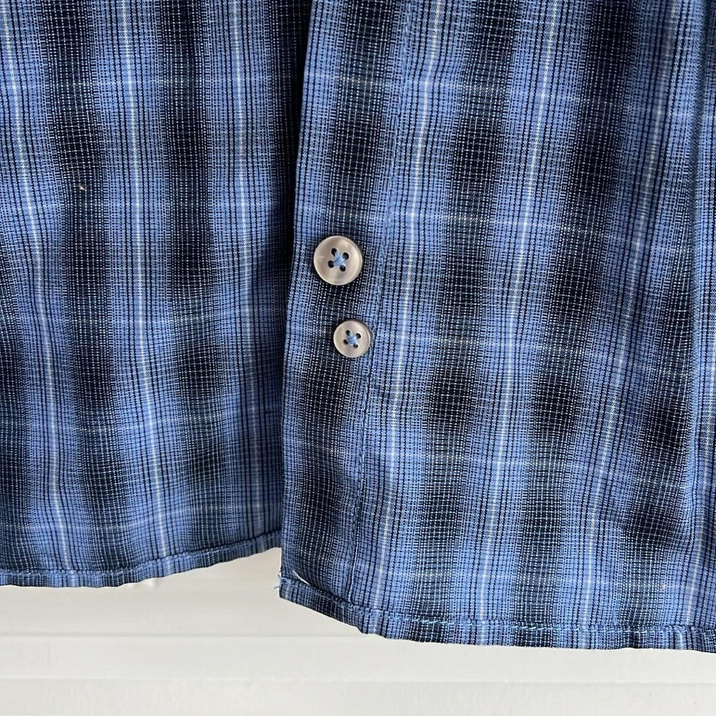 NEW Van Heusen No Iron Button Down Short Sleeve Shirt, Blue/Navy XXL New w/o Tag