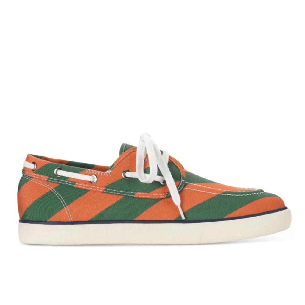 Club Room Green Striped Padded Royce Platform Lace-Up Boat Shoes Size 10, NWT