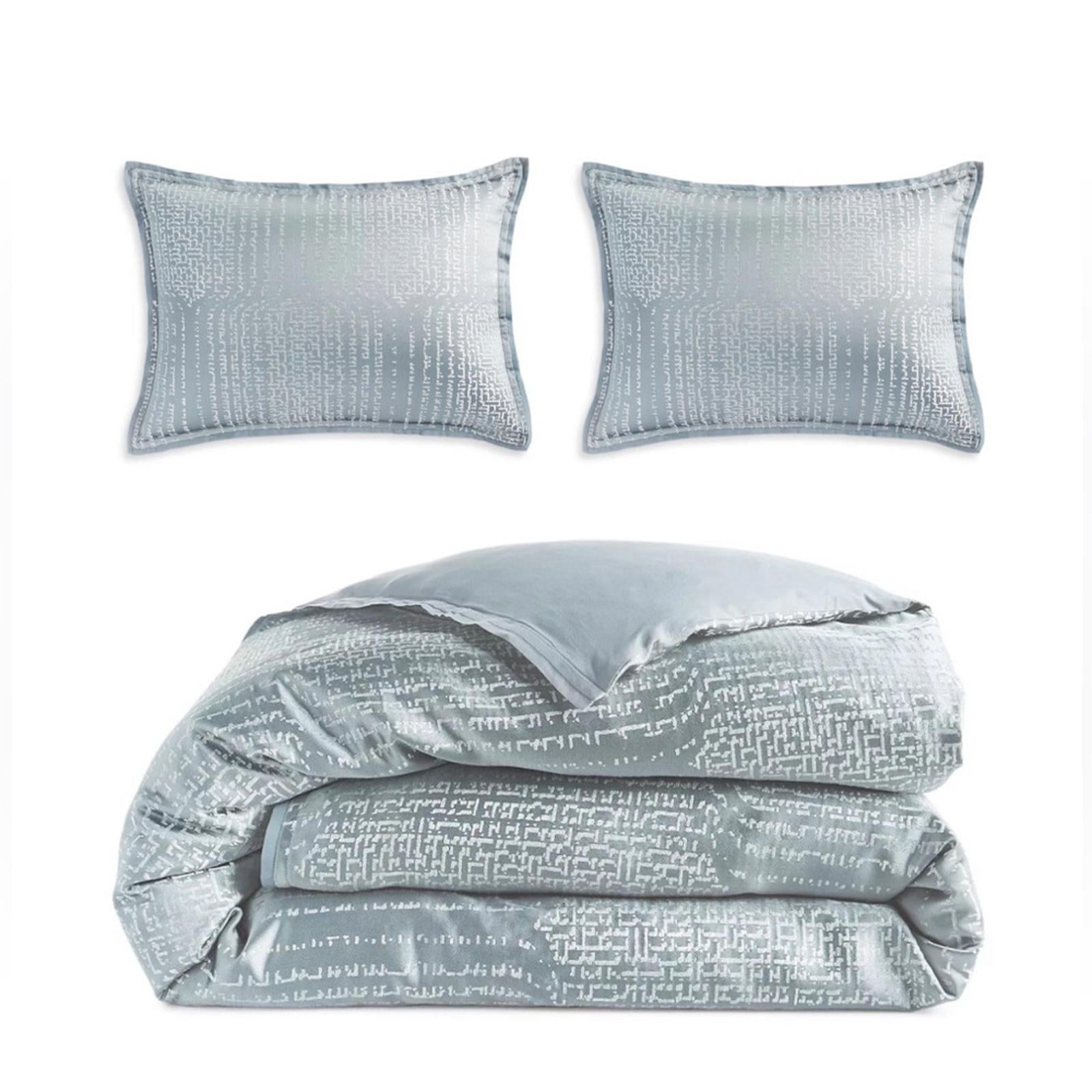 3-Pc Hudson Park Collection Faded Geometric Duvet +2 Shams, Size Queen NWT $660