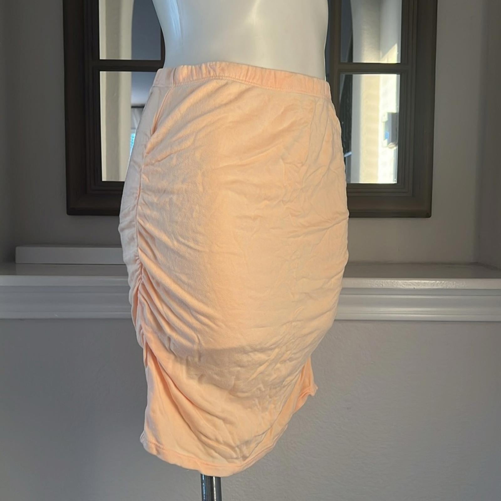 Sundry Anthropologie Peach Mini Skirt w/Side Ruching, Size 2(Medium) Retail $106