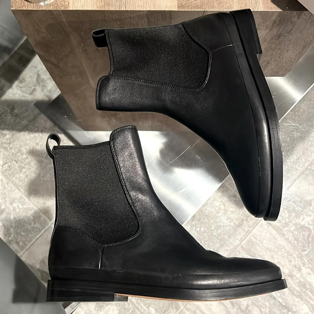NEW Vince Cecyl Chelsea Leather Ankle Boots in Black, Size 7