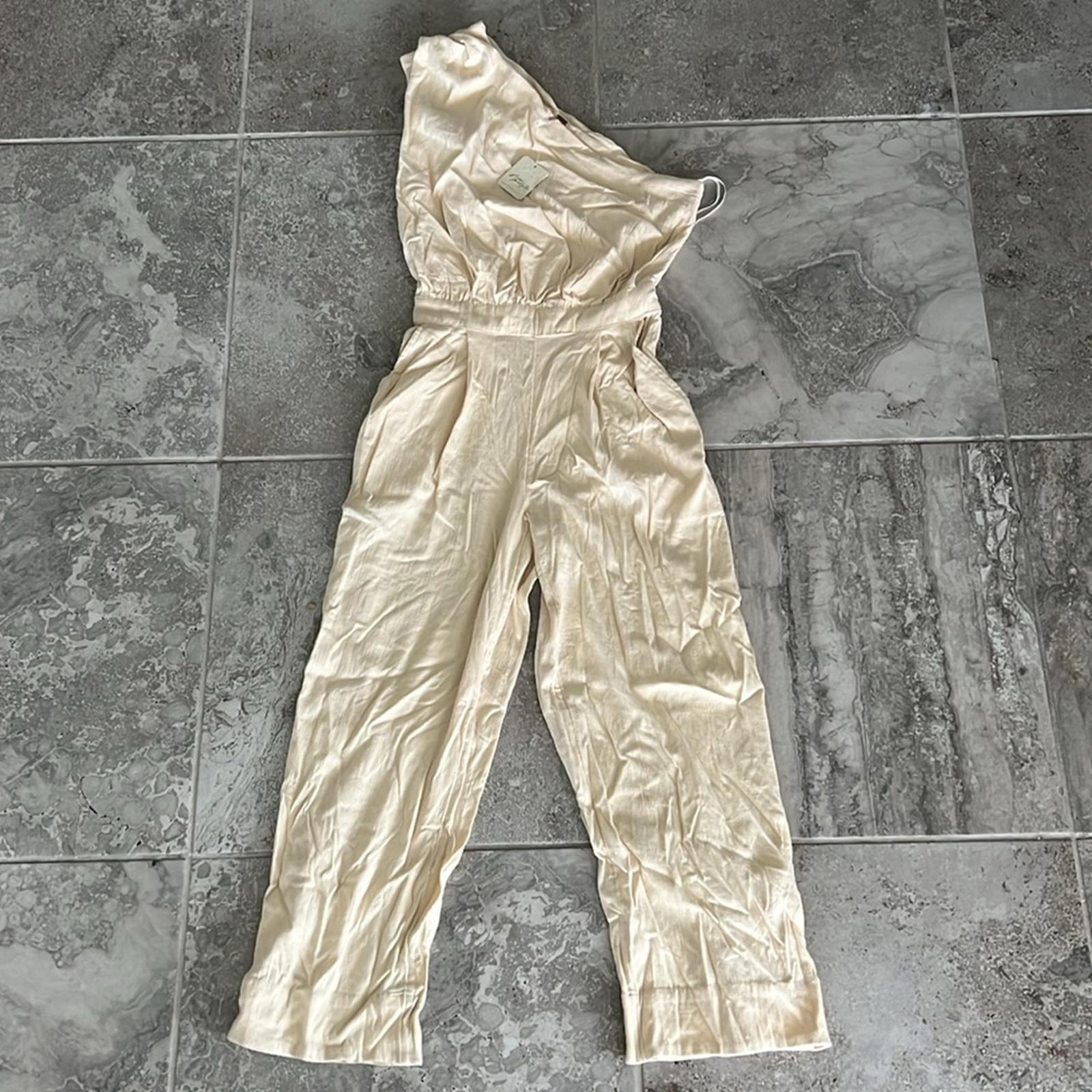Free People Avery One-Shoulder Cropped Jumpsuit, Revolve Size 0 New w/Tag