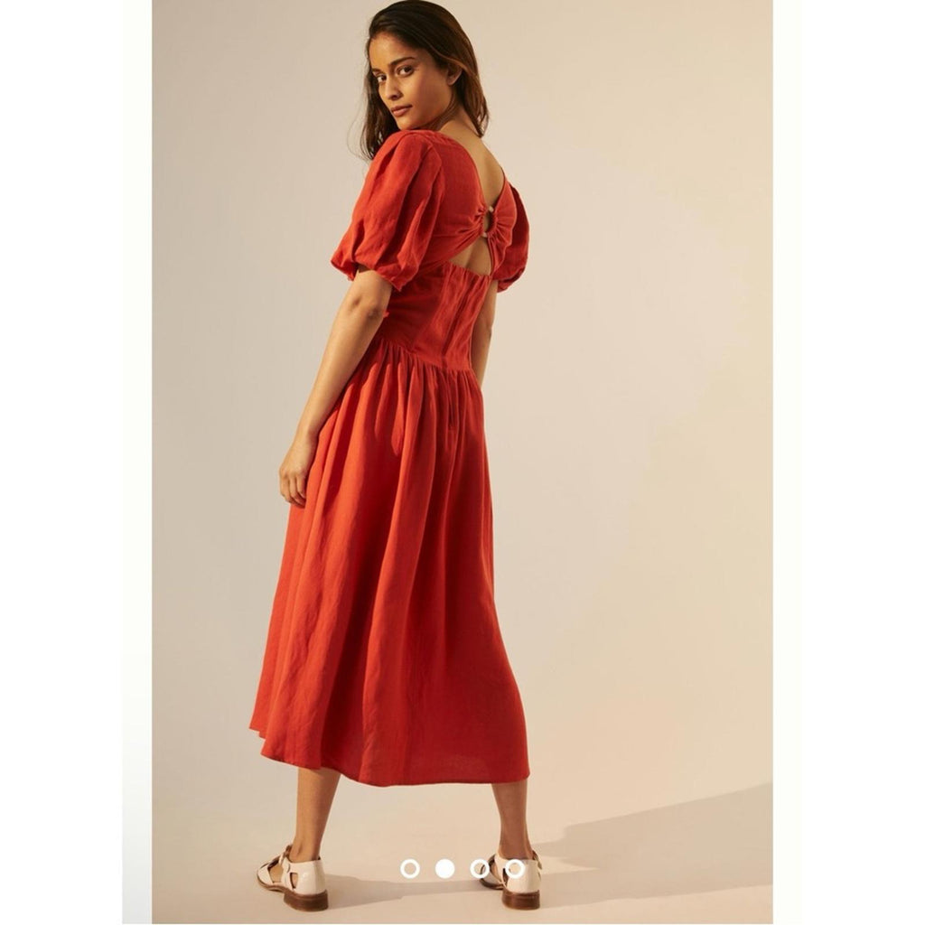 Anthropologie’s Current Air Square-Neck Puff-Sleeved Dress Size XXS New w/Tag