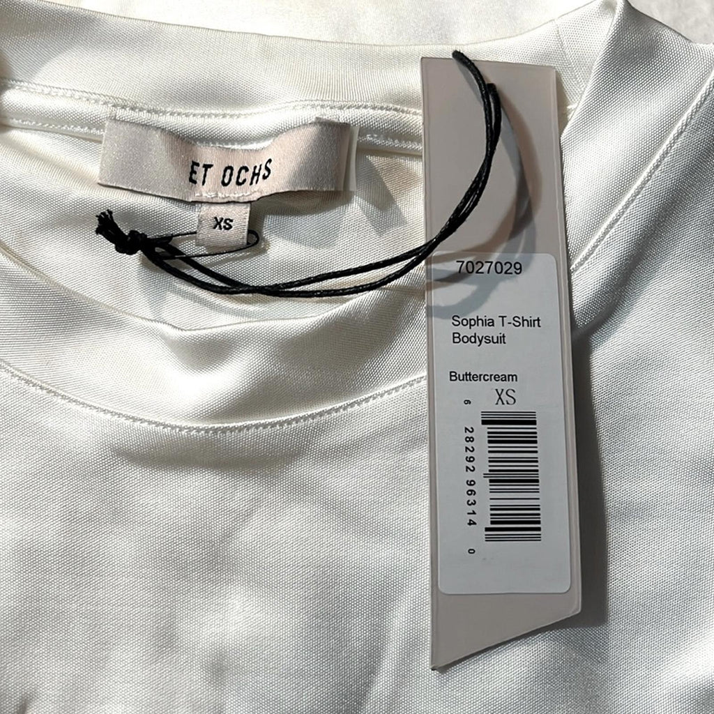 ET OCHS Sophia T-Shirt Bodysuit in Buttercream, Size XS NEW w/Tag $695
