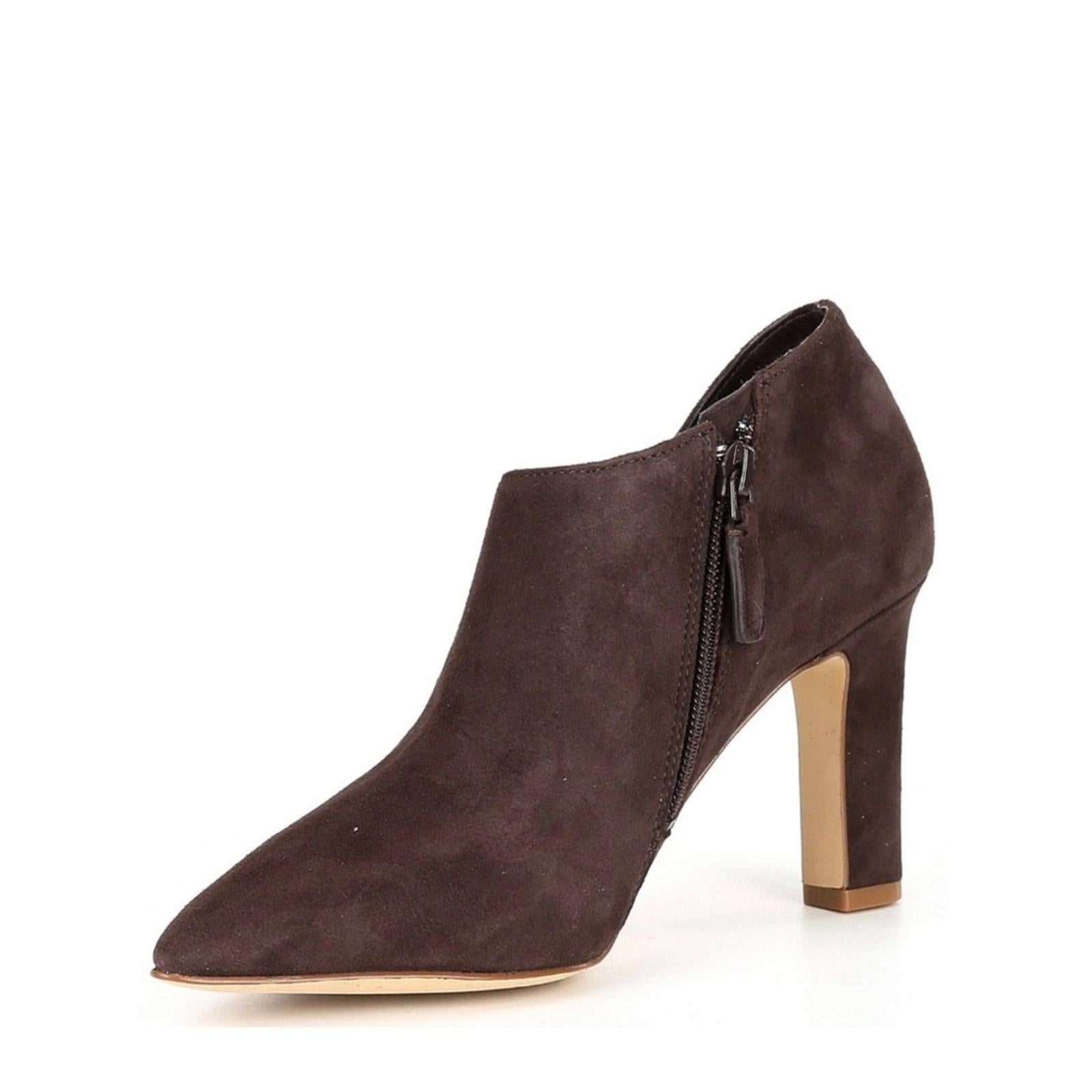 Cole Haan Vestry Pointed Toe Booties in Dark Chocolate Suede, Size 7 NEW